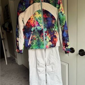 Obermeyer Multicolor Geometric Ski Jacket/Pants Set